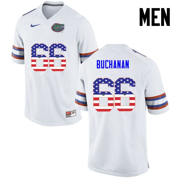 Florida Gators Men #66 Nick Buchanan College Football Jersey USA Flag Fashion White